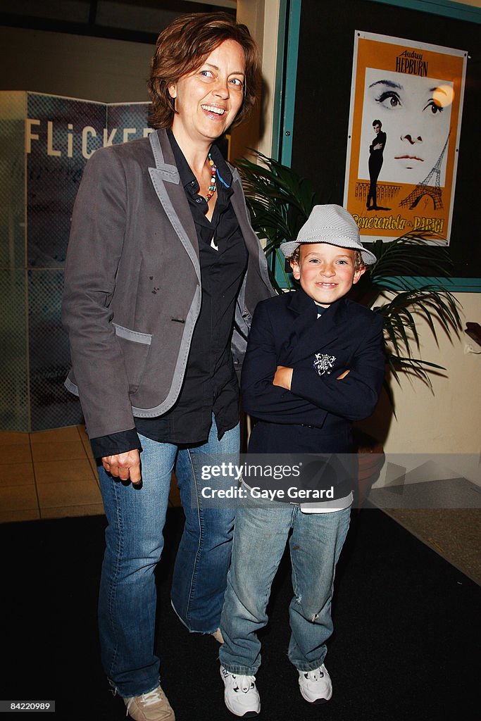 Actress Greta Scacchi and her son Mateo arrive for the opening night