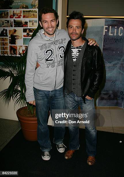 Nash Edgerton and Damian Walshe-Howling arrive for the opening night of 'Flickerfest 2009' at the Bondi Pavilion on January 9, 2009 in Sydney,...