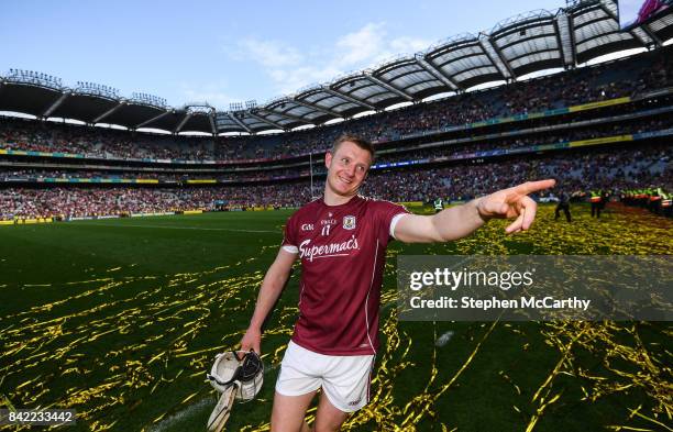 Dublin , Ireland - 3 September 2017; Joe Canning of Galway celebrates following the GAA Hurling All-Ireland Senior Championship Final match between...