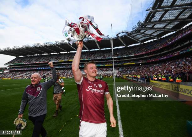 Dublin , Ireland - 3 September 2017; Joe Canning of Galway celebrates following the GAA Hurling All-Ireland Senior Championship Final match between...