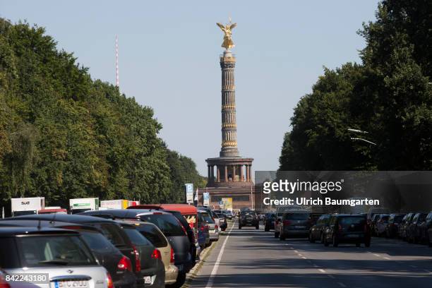 The Victory column at the street of the 17th of June in Berlin.