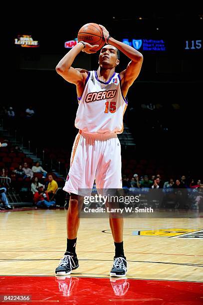 Marcel Jones of the Iowa Energy shoots a free throw during the D-League game against the Albuquerque Thunderbirds on December 4, 2008 at Wells Fargo...