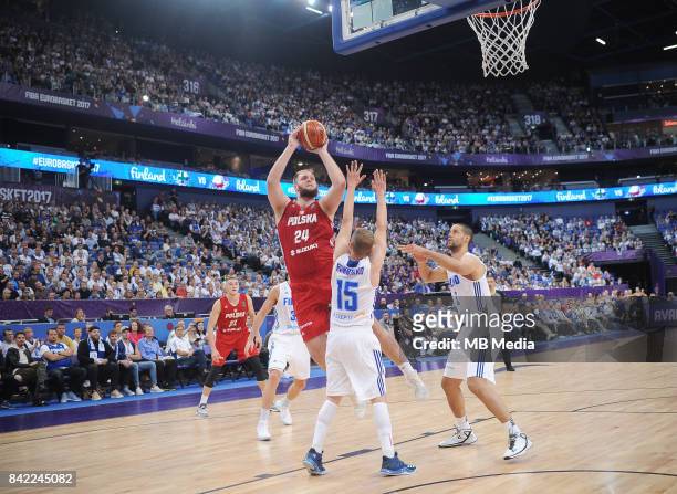 Przemyslaw Karnowski of Poland during the FIBA Eurobasket 2017 Group A match between Finland and Poland on September 3, 2017 in Helsinki, Finland.