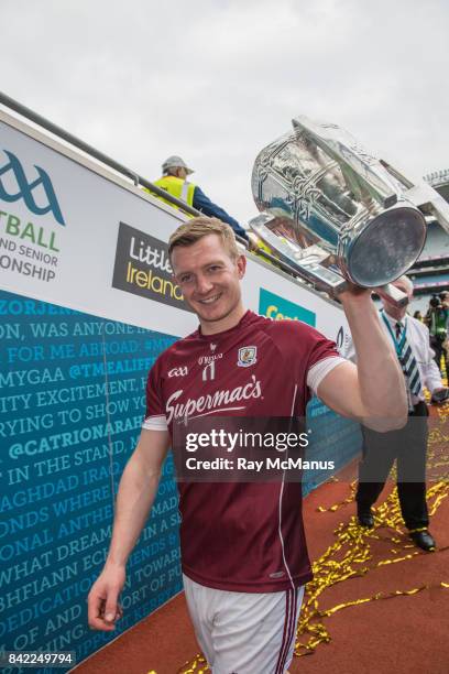 Dublin , Ireland - 3 September 2017; Galway's Joe Canning with the Liam MacCarthy Cup after the GAA Hurling All-Ireland Senior Championship Final...