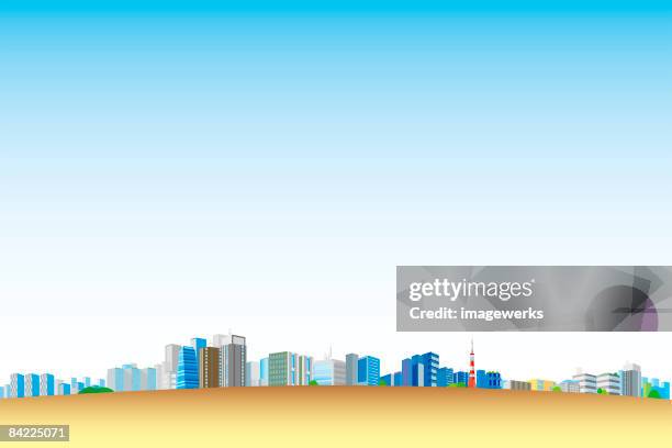 japan, tokyo, city skyline - tokyo skyline stock illustrations