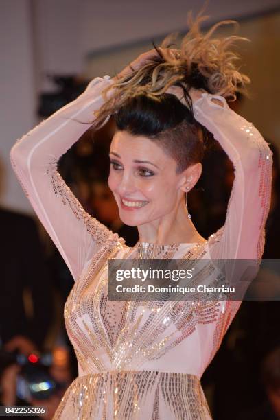 Federica Vincenti walks the red carpet ahead of the 'The Leisure Seeker ' screening during the 74th Venice Film Festival at Sala Grande on September...