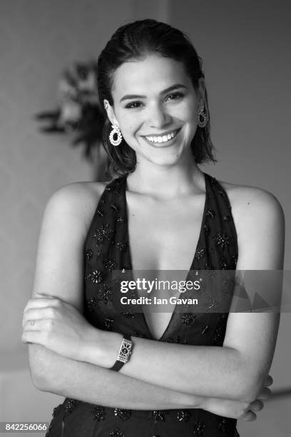 Brazilian Actress Bruna Marquezine wearing a Jaeger-LeCoultre Reverso One Duetto High Jewelry watch poses for a portrait during the 74th Venice Film...