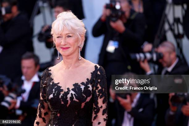 Helen Mirren walks the red carpet ahead of the 'The Leisure Seeker ' screening during the 74th Venice Film Festival at Sala Grande on September 3,...