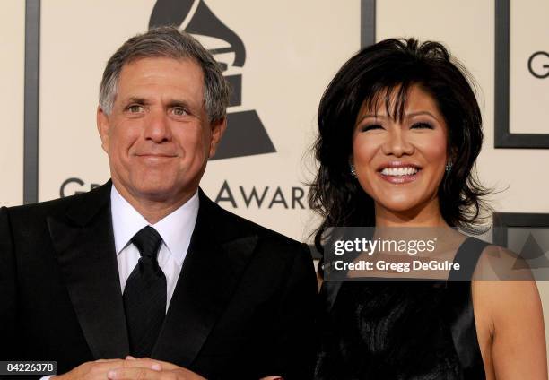 Les Moonves and Julie Chen arrives to the 50th Annual GRAMMY Awards at the Staples Center on February 10, 2008 in Los Angeles, California.