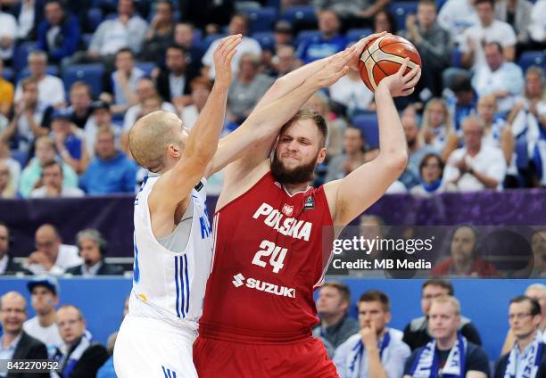 Przemyslaw Karnowski of Poland during the FIBA Eurobasket 2017 Group A match between Finland and Poland on September 3, 2017 in Helsinki, Finland.