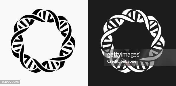 dna-symbol auf schwarz-weiß-vektor-hintergründe - genetic variant stock-grafiken, -clipart, -cartoons und -symbole