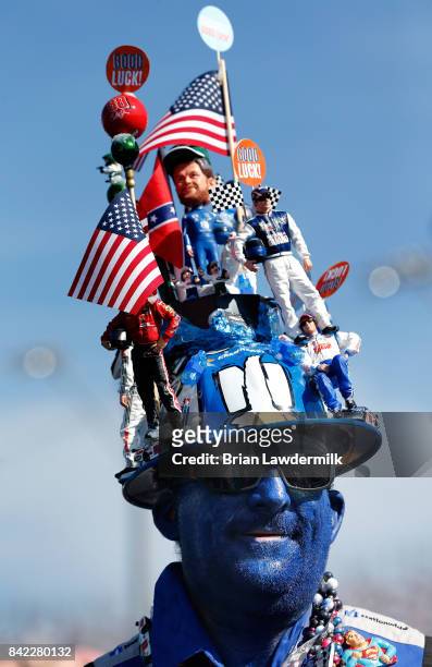 Race fan looks on prior to the Monster Energy NASCAR Cup Series Bojangles' Southern 500 at Darlington Raceway on September 3, 2017 in Darlington,...