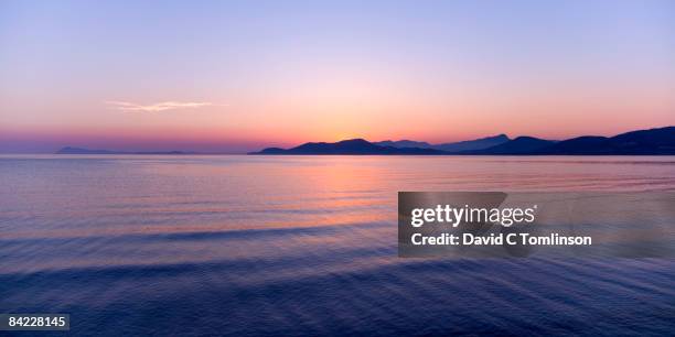 sunset over the mediterranean, hyeres, france - sunset in the ocean stock-fotos und bilder