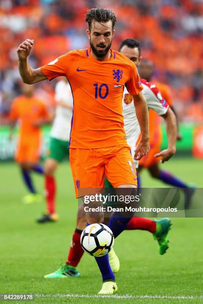 Davy Propper of the Netherlands in action during the FIFA 2018 World Cup Qualifier between the Netherlands and Bulgaria held at The Amsterdam ArenA...