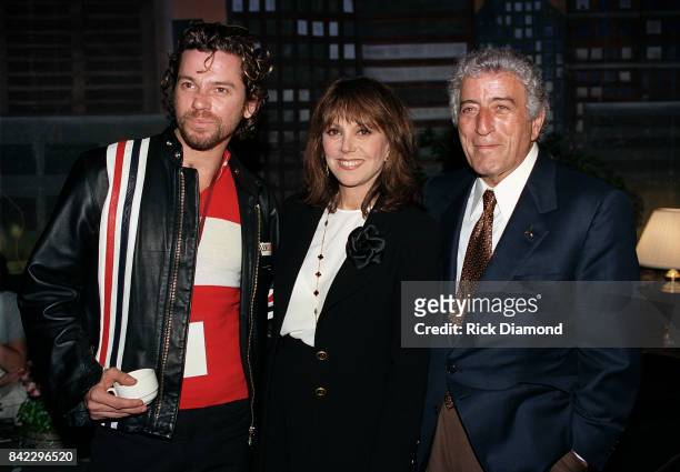 Michael Hutchence, Marlo Thomas and Tony Bennett attend Elvis: The Tribute at The Pyramid Arena in Memphis Tennessee October 08, 1994