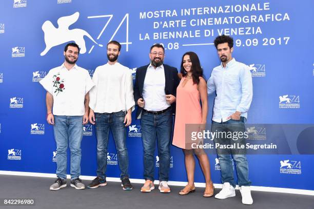 Participants of the 'Biennale College Cinema' attends the 'Biennale College Cinema' photocall during the 74th Venice Film Festival at Sala Casino on...