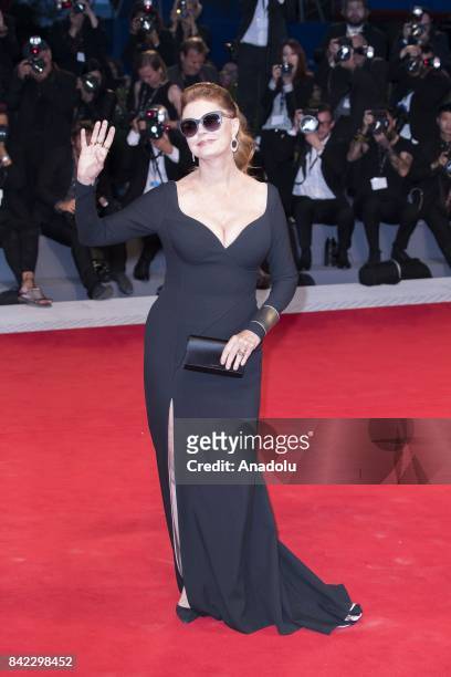 American actress Susan Sarandon attends the red carpet of "Kineo Award, Diamonds at cinema" during 74th Venice International Film Festival at Palazzo...