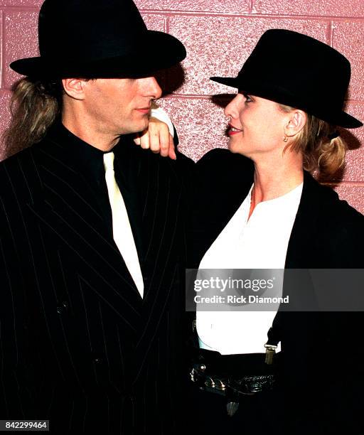 Actress Nicollette Sheridan and Singer/Songwriter Michael Bolton attend Elvis: The Tribute at The Pyramid Arena in Memphis Tennessee October 08, 1994