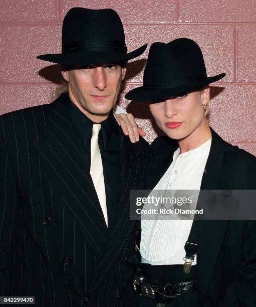 Actress Nicollette Sheridan and Singer/Songwriter Michael Bolton attend Elvis: The Tribute at The Pyramid Arena in Memphis Tennessee October 08, 1994