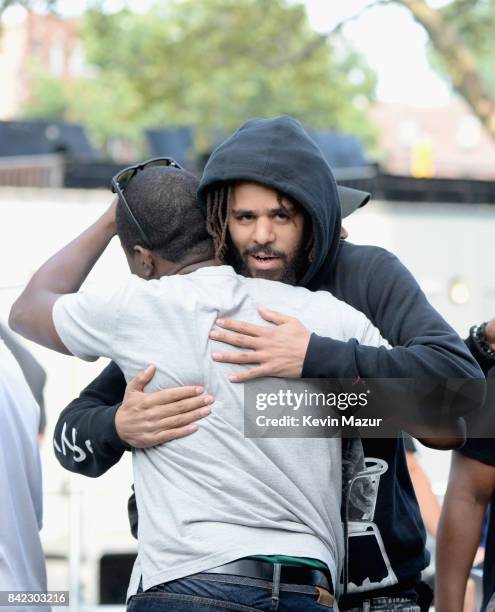 Cole is seen backstage during the 2017 Budweiser Made in America festival - Day 2 at Benjamin Franklin Parkway on September 3, 2017 in Philadelphia,...