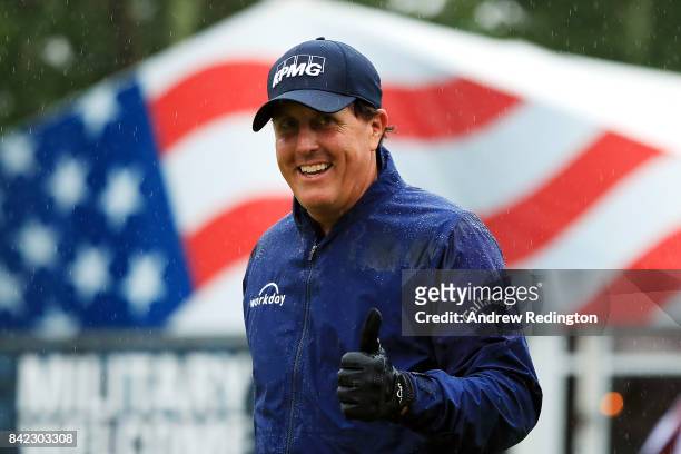 Phil Mickelson of the United States walks to the 17th tee during round three of the Dell Technologies Championship at TPC Boston on September 3, 2017...