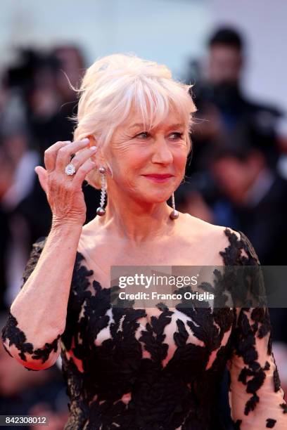 Helen Mirren walks the red carpet ahead of the 'The Leisure Seeker ' screening during the 74th Venice Film Festival at Sala Grande on September 3,...