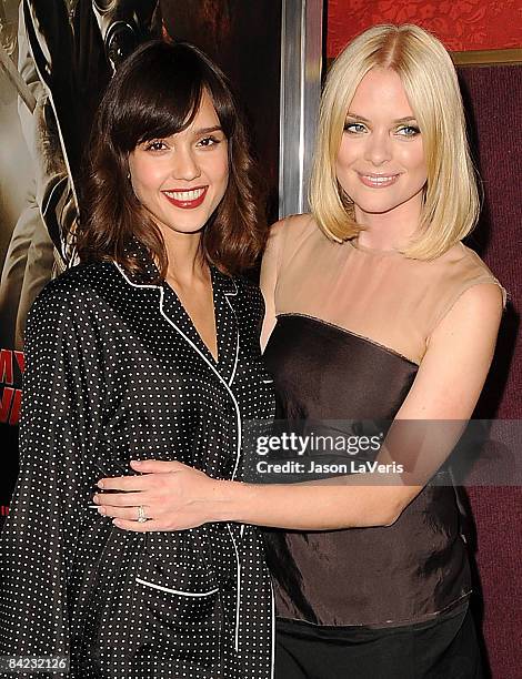 Actress Jessica Alba and actress Jaime King attend a screening of "My Bloody Valentine 3D" at Mann's Chinese 6 on January 8, 2009 in Hollywood,...