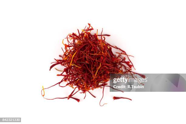 dried saffron spice - saffron stock-fotos und bilder