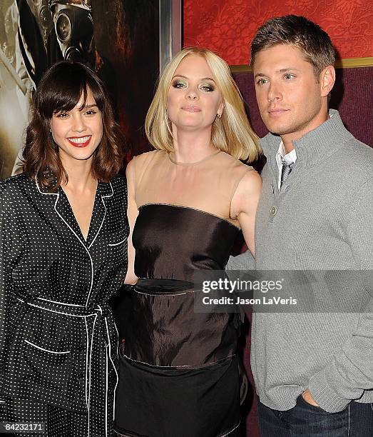 Actors Jessica Alba, Jaime King and Jensen Ackles attend a screening of "My Bloody Valentine 3D" at Mann's Chinese 6 on January 8, 2009 in Hollywood,...