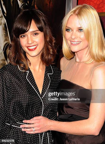 Actress Jessica Alba and actress Jaime King attend a screening of "My Bloody Valentine 3D" at Mann's Chinese 6 on January 8, 2009 in Hollywood,...