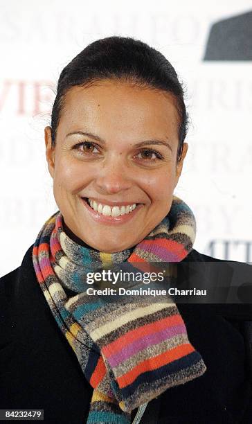 French TV personality Isabelle Giordano attends the Paris Photocall of "Seven Pounds" at the Gaumont Champs-Elysees on January 5, 2009 in Paris,...