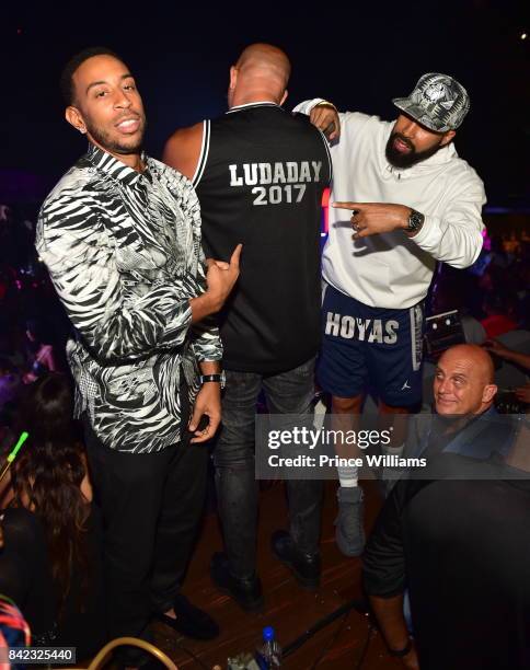 Ludacris, Vin Diesel and Kenny Burns attend Luda birthday celebration at Compound on September 3, 2017 in Atlanta, Georgia.