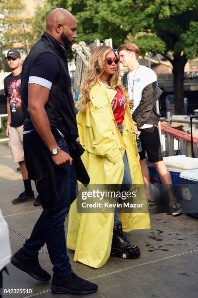 Beyonce walks backstage during the 2017 Budweiser Made in America festival - Day 2 at Benjamin Franklin Parkway on September 3, 2017 in Philadelphia,...