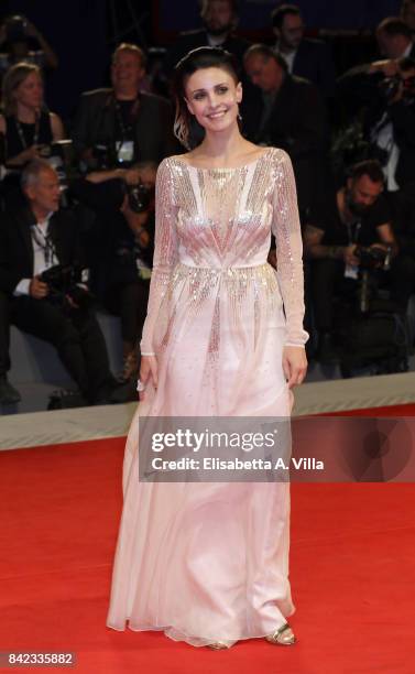 Federica Vincenti from Kineo delegation walks the red carpet ahead of the 'The Leisure Seeker ' screening during the 74th Venice Film Festival at...