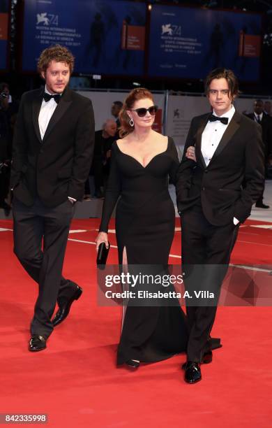 Susan Sarandon and her sons Jack Henry Robbins and Miles Robbins from Kineo delegation walks the red carpet ahead of the 'The Leisure Seeker '...