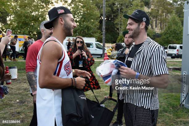 Alex Pall of The Chainsmokers poses backstage during the 2017 Budweiser Made in America festival - Day 2 at Benjamin Franklin Parkway on September 3,...