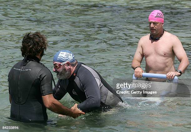 Competitors starts the race during the Lorne Pier To Pub open water swim at Louttit Bay on January 10, 2009 in Lorne, Australia.