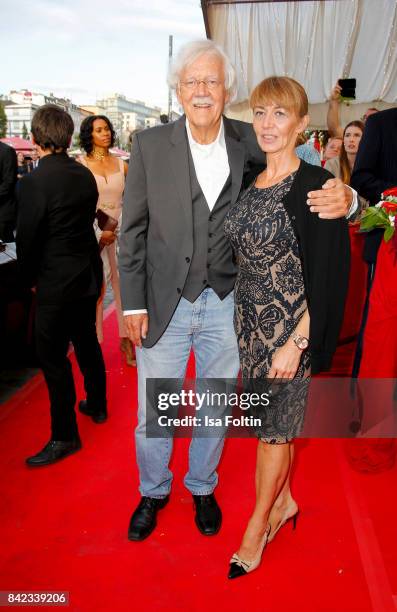 German presenter Carlo von Tiedemann and his wife Julia Laubrunn attend the 'Nacht der Legenden' at Schmidts Tivoli on September 3, 2017 in Hamburg,...