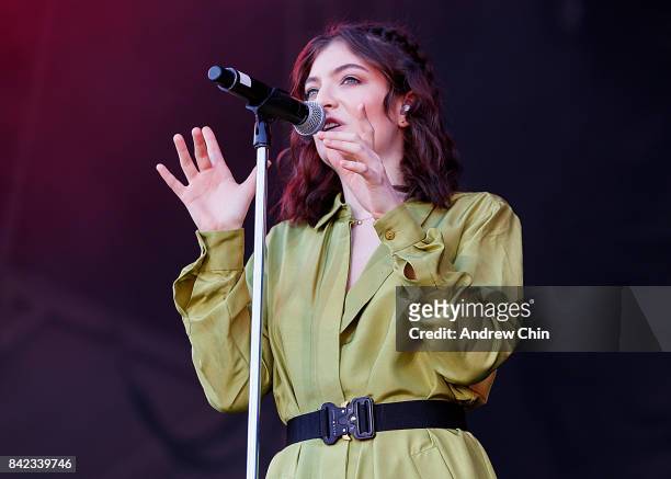 Singer-songwriter Lorde performs on stage during day 1 of iHeartRadio Beach Ball at PNE Amphitheatre on September 3, 2017 in Vancouver, Canada.