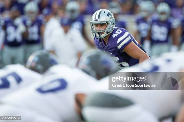 Kansas State Wildcats linebacker Jayd Kirby during the NCAA football game between the Central Arkansas Bears and the Kansas State Wildcats on...