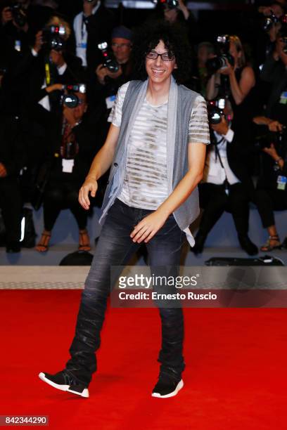 Giovanni Allevi walks the red carpet ahead of the 'Victoria & Abdul' screening during the 74th Venice Film Festival at Sala Grande on September 3,...