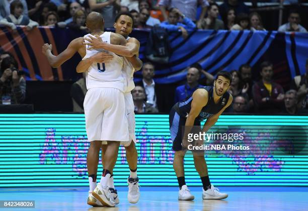 Wendell Williams JR and Reggie Hearn of United States celebrate during the FIBA Americup final match between US and Argentina at Orfeo Superdomo...