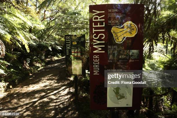 Cleaning station on the Karamatura Track at Huia in the Waitakere Ranges Regional Park on September 4, 2017 in Auckland, New Zealand. The Waitakere...