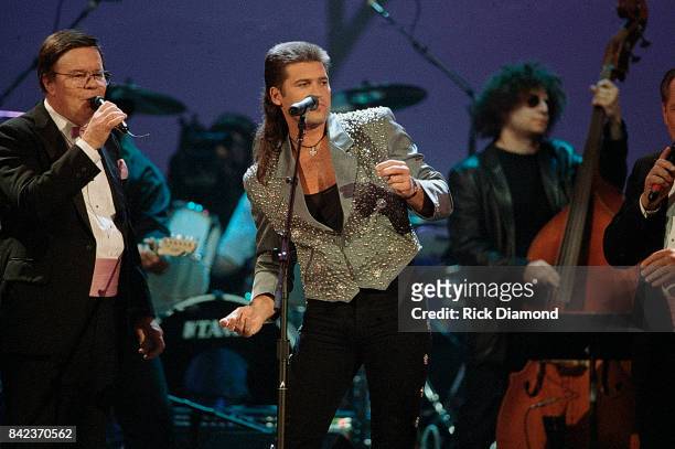 Singer/Songwriter Billy Ray Cyrus performs during Elvis:The Tribute at The Pyramid Arena in Memphis Tennessee October 08, 1994