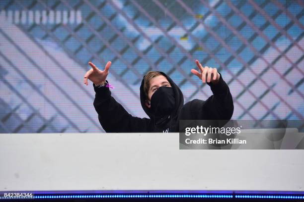 Alan Walker performs at the Electric Zoo Music Festival - Day 3 - at Randall's Island on September 3, 2017 in New York City.