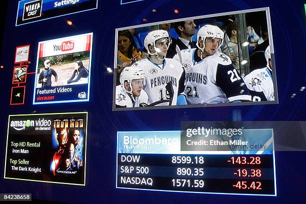 Panasonic Viera Cast Service web features are seen on a Panasonic television at the 2009 International Consumer Electronics Show at the Las Vegas...