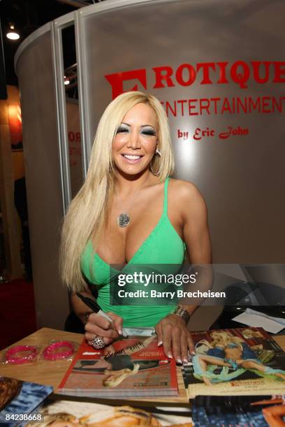 Adult film actress Lexxie Lyle attends the 2009 AVN Adult Entertainment Expo at the Sands Expo Convention Center on January 9, 2009 in Las Vegas,...