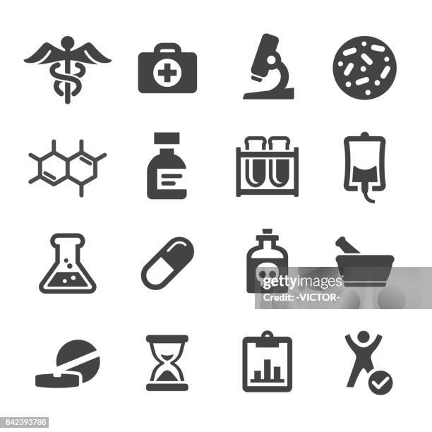 illustrazioni stock, clip art, cartoni animati e icone di tendenza di icone medicina e ricerca - serie acme - sostanza tossica