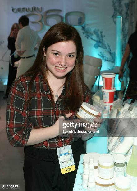 Actress Jennifer Stone attends the CVS Pharmacy Reinventing Beauty Bar at the Access Hollywood "Stuff You Must..." Lounge produced by On 3...