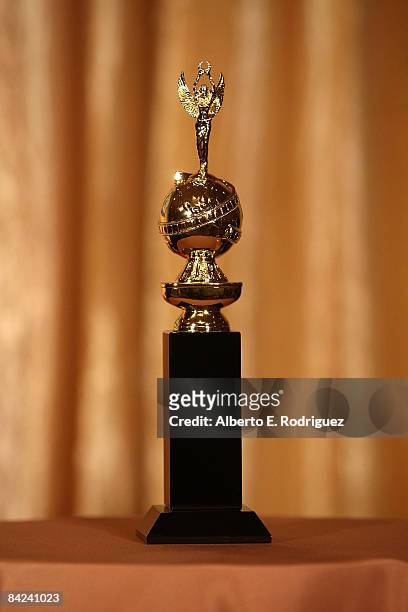The new 2009 Golden Globe statuettes are on display during an unveiling by the Hollywood Foreign Press Association at the Beverly Hilton Hotel on...